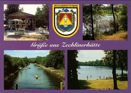 Zechlinerhütte/Mark-Rheinsberg Eiscafé, Wappen, Kamper See, Zootzenkanal 2001