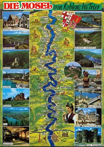 Ansichtskarte Die Mosel - Von Koblenz bis Trier, Städte entlang der Mosel 1991