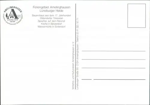 Amelinghausen Feriengebiet Amelinghausen: Totenstatt Betzendorf Soderstorf 1990