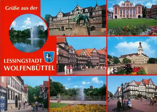 Ansichtskarte Wolfenbüttel Grüße aus der Lessingstadt, Mehrbild 1992