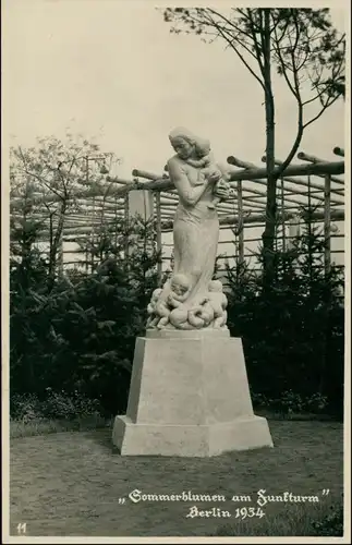 Ansichtskarte Charlottenburg-Berlin Austellung Sommerblumen Statue 1934