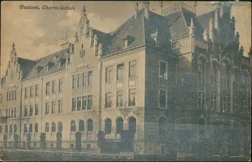 Ansichtskarte Bautzen Budyšin Oberrealschule 1913
