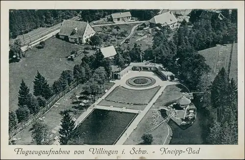 Ansichtskarte Villingen-Schwenningen Luftbild Kneipp-Bad 1934