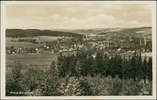 Ansichtskarte Plaue-Bernsdorf-Flöha (Sachsen) Stadt und Fabriken 1932
