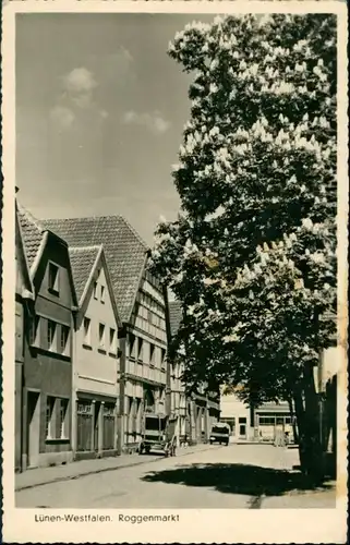 Ansichtskarte Lünen (Westfalen) Roggenmarkt 1950