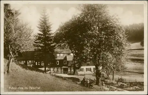 Ansichtskarte Oberpöbel-Dippoldiswalde Partie am Gasthaus Putzmühle 1929