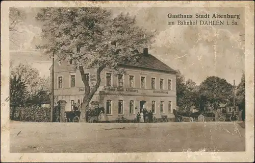 Ansichtskarte Altenburg Gasthaus Stadt Altenburg am Bahnhof 1915
