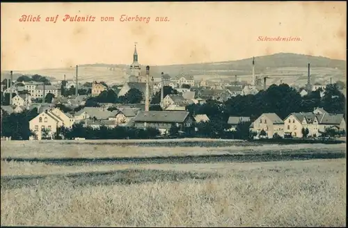 Ansichtskarte Pulsnitz Połčnica Stadt und Fabriken vom Eierberg 1909