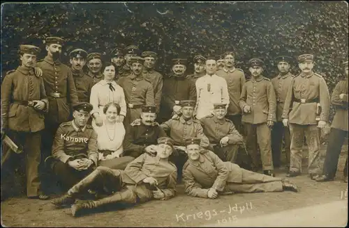 Charlottenburg-Berlin Fasanenstraße Sammelstelle Fotokarte Kanone 1. WK 1915