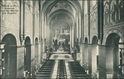 Ansichtskarte Köln Inneres St. Maria im Capitol 1911