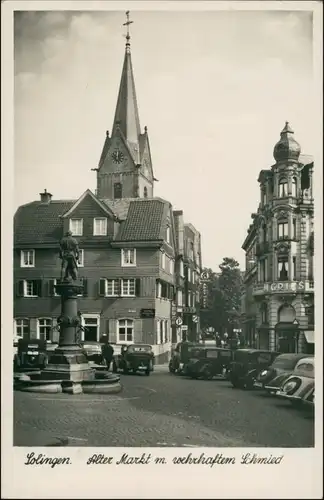 Ansichtskarte Solingen Alter Markt - Apotheke, Autos 1934