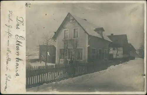 Ansichtskarte Frankenau-Mittweida Straßenpartie am Elternhaus 1911