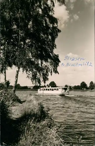 Ansichtskarte Strasen-Priepert-Wesenberg (Mecklenburg) Schiff - Kanal 1962