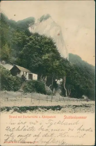 Stubbenkammer-Sassnitz Fischerhütte, Strand - Königsstuhl 1903