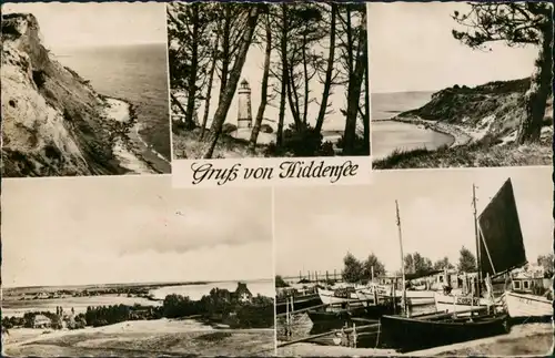 Hiddensee Hiddensjö, Hiddensöe Mehrbild: Leuchtturm u. Strand 1959