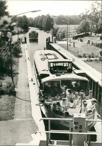 Ansichtskarte Kleinzerlang-Rheinsberg Fahrgastschiffe - Schleuse - Kanal 1985