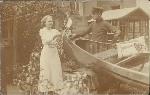 Militär/Propaganda 1.WK (Erster Weltkrieg) Frau Soldat Boot 1916 Privatfoto