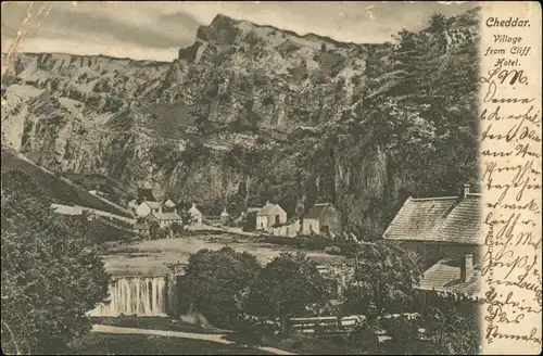 Postcard Cheddar (Somerset) Partie im Dorf 1905
