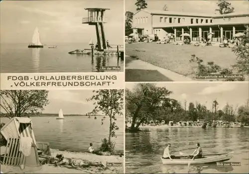 Klink (Müritz) Urlaubersiedlung "Völkerfreundschaft": Mole, Strand, Kulturgebäude 1969