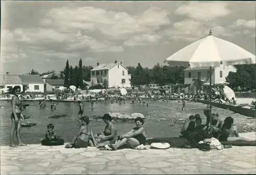 Postcard Weißenburg Biograd na Moru Plaža Vruljine/Strand 1965