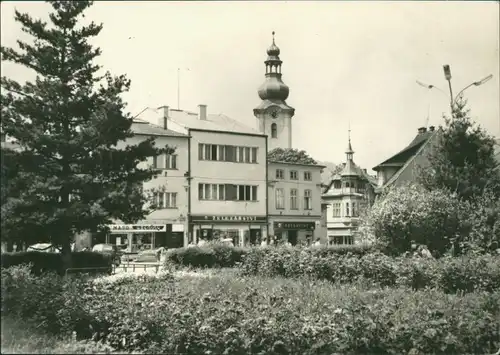 Rosenau Rožnov pod Radhoštěm Růžový sad na náměstí Míru/Geschäfte 1974
