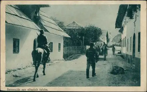 Ansichtskarte  Bevonulas egy elfoglalt faluba 1917