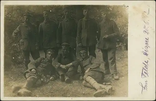 Ansichtskarte  Feldpost Gruppenfoto Hispse 1917