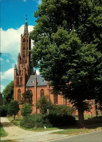 Ansichtskarte Malchow (Mecklenburg) Kloster Kirche mit Baum 1995