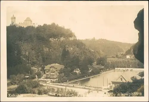 Foto Kokorschin Kokořín Blick auf das Schwimmbad 1928 Privatfoto