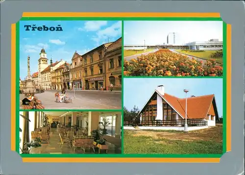 Postcard Třeboň 4 Bild Karte 1985