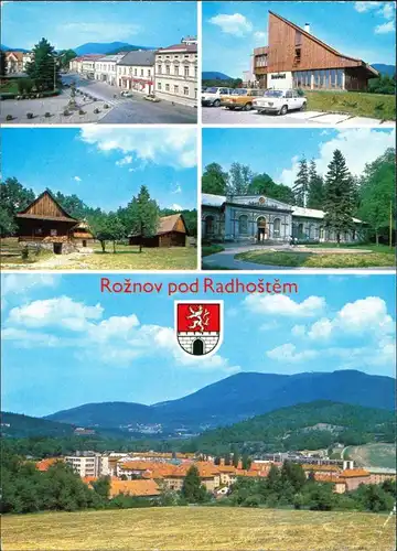 Rosenau Rožnov pod Radhoštěm Náměstí Rudé armády, Motorest Horal, Valašské muzeum 1990