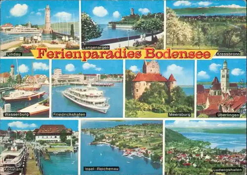Bodensee Dampfer Lindau, Langenargen, Kressbronn, Meersburg, Überlingen 1976