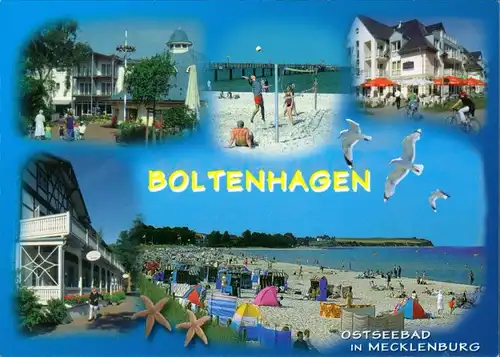 Ansichtskarte Boltenhagen Strand mit Badegästen, Häuser 1995