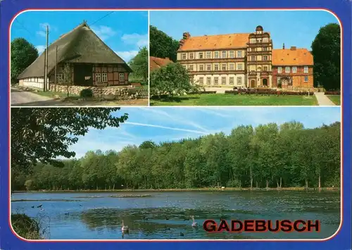 Ansichtskarte Gadebusch Rathaus, Möllin, Schloss, Am Burgsee 2001