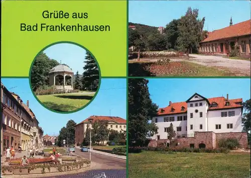Ansichtskarte Bad Frankenhausen Kurpark, Badehaus, Anger, Schloß 1987/1988