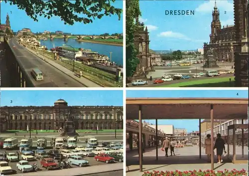Altstadt-Dresden Dampfer, Theaterplatz, DDR Einkaufszentrum Webergasse 1977