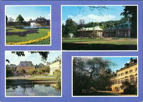 Ansichtskarte Pillnitz Schloss Pillnitz, Teich und Garten, 4 Bild 1987