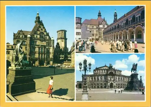 Ansichtskarte Innere Altstadt-Dresden Georgentor, Stallhof, Semperoper 1987