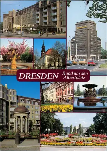 Ansichtskarte Innere Neustadt-Dresden Rund um den Albertplatz 1990