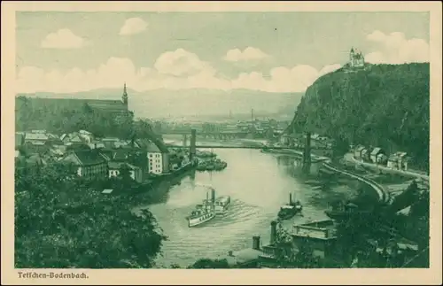 Postcard Tetschen-Bodenbach Decín Blick auf die Stadt 1927