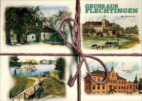 Flechtingen-Börde-Hakel 4 historische Ansichten, Mehrbildkarte ungebraucht 2000