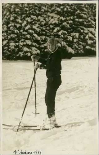 Foto  Sport - Ski fahren, Frau im Winter 1931 Privatfoto