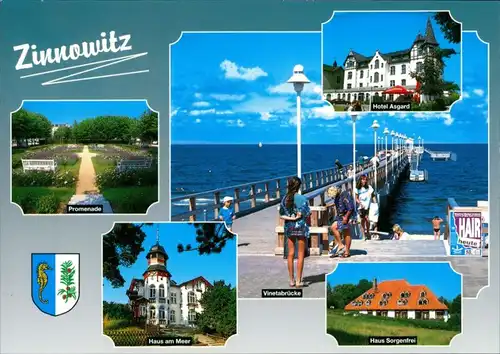 Zinnowitz Hotel Asgard, Haus am Meer, Haus Sorgenfrei,, Promenade 1995