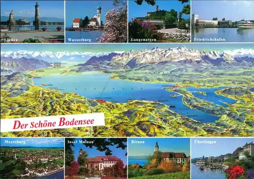 Ansichtskarte  Landkarten-Ansichtskarte: Bodensee 1995