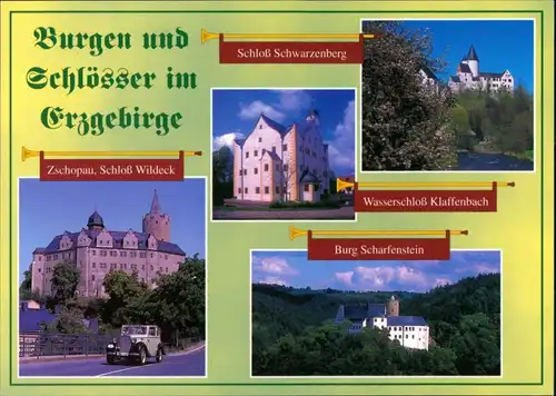 .Sachsen Burgen, Schlösser Erzgebirge ua. Klaffenbach, Schwarzenberg, Scharfenstein 1995