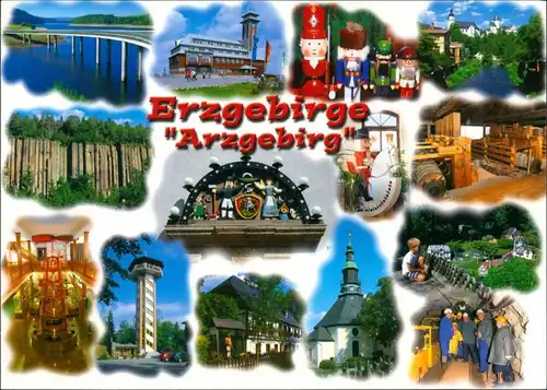 .Sachsen Umlandansichten - Erzgebirge Mundart "Arzgebirg" Mehrbildkarte 2005