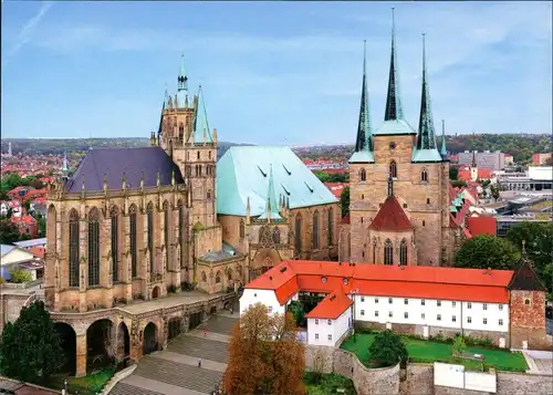 Ansichtskarte Erfurt Blick auf Mariendom und Pfarrkirche St. Severi 2005
