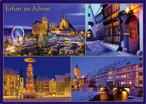 Erfurt Stadtansichten in der Adventszeit, Advent Motive, ungelaufen 1995