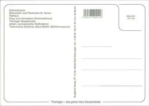 Ansichtskarte Erfurt Häuser und Strassen in Abendlicht, Abend-Stimmung 1995