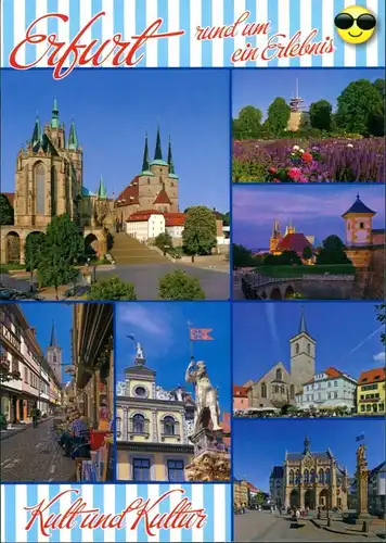 Erfurt Kult und Kultur der Stadt, Mehrbildkarte div. Strassen Plätze 2005
